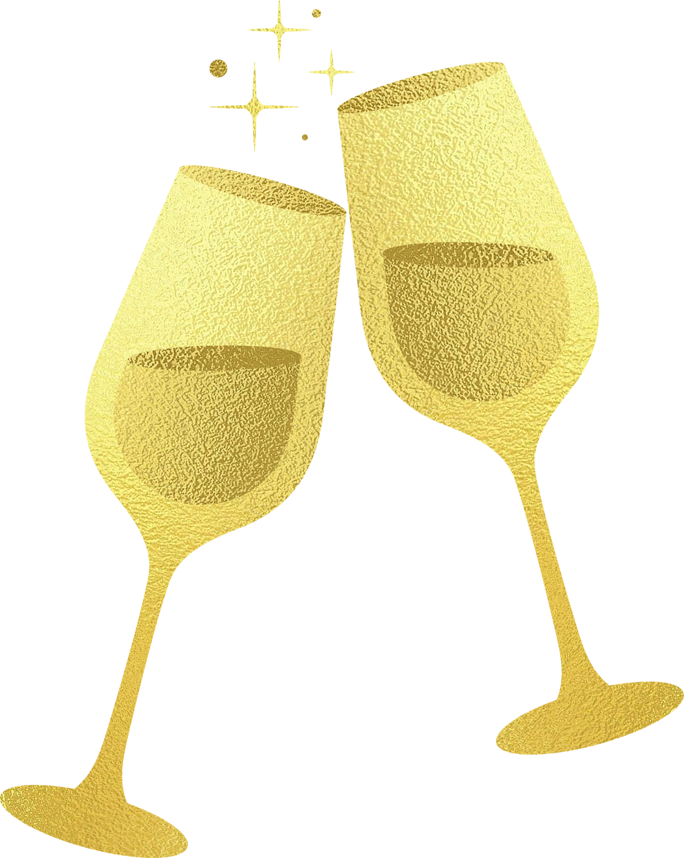 Elegant Gold New Year's Eve Clinking Wine Glasses